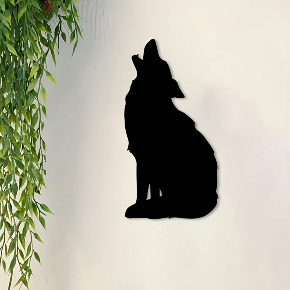 Standing Coyote Metal Wall Art, Western Wildlife Sculpture for Indoor Outdoor Decor