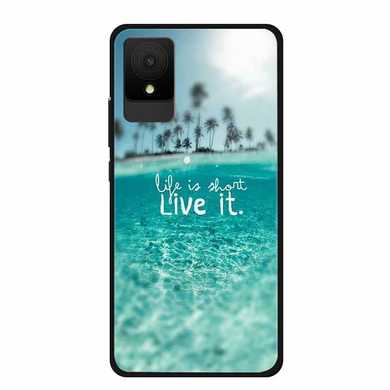 For TCL 501 Case Original Soft Silicone TPU Phone Cases Back Cover For TCL501 Scenery Shockproof Marble Painted Bumper Cute Etui