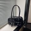 Fashion Women Patent Leather Tote Shoulder Bag Retro Style Handbag Purse with Buckle Pockets for Casual Daily Commute Streetwear