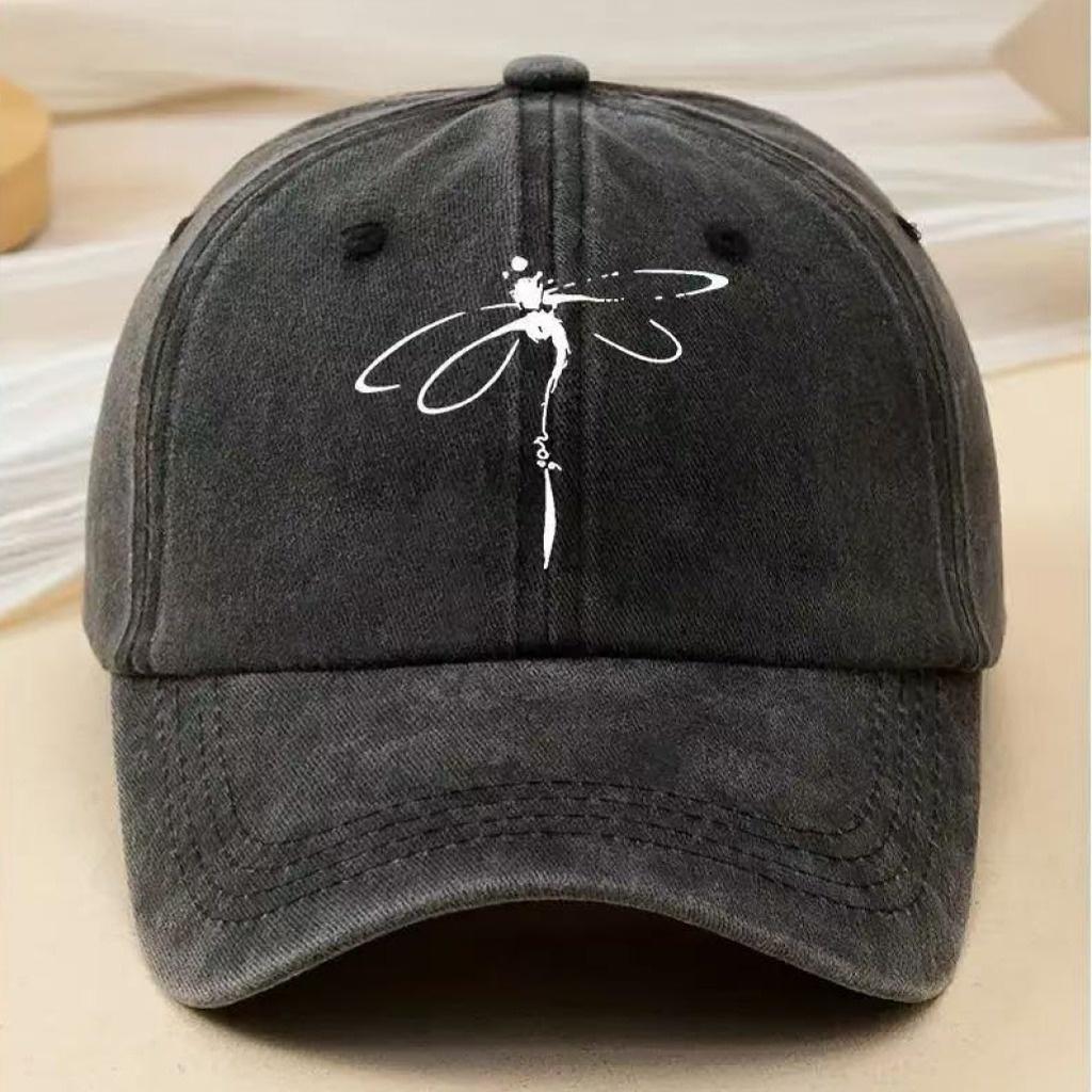 Butterfly Printed Pure Cotton Baseball Cap Wash and Used for Leisure Outdoor