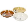 Yamaka Shoten Paddington "Slow Living" Salad Bowl, Soup Plate, and Bowl 3-Piece Dinnerware Set. Approx. 17cm Diameter X 5cm Depth. Microwave and Dishw