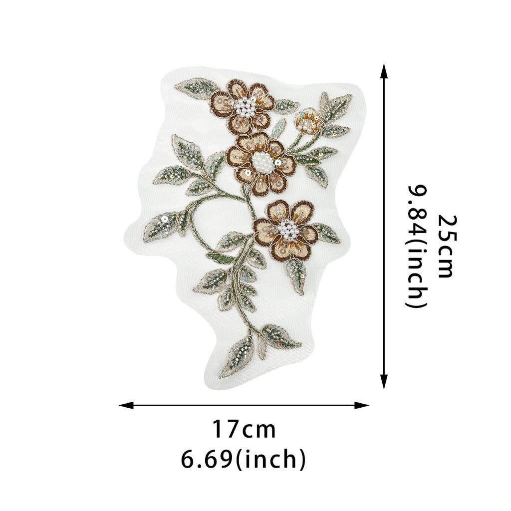 Retro Bead Sequins Three-Dimensional Embroidery Applique Accessories Clothing Cheongsam Horse Face Skirt Hanfu Decorative Cloth Stickers Accessories