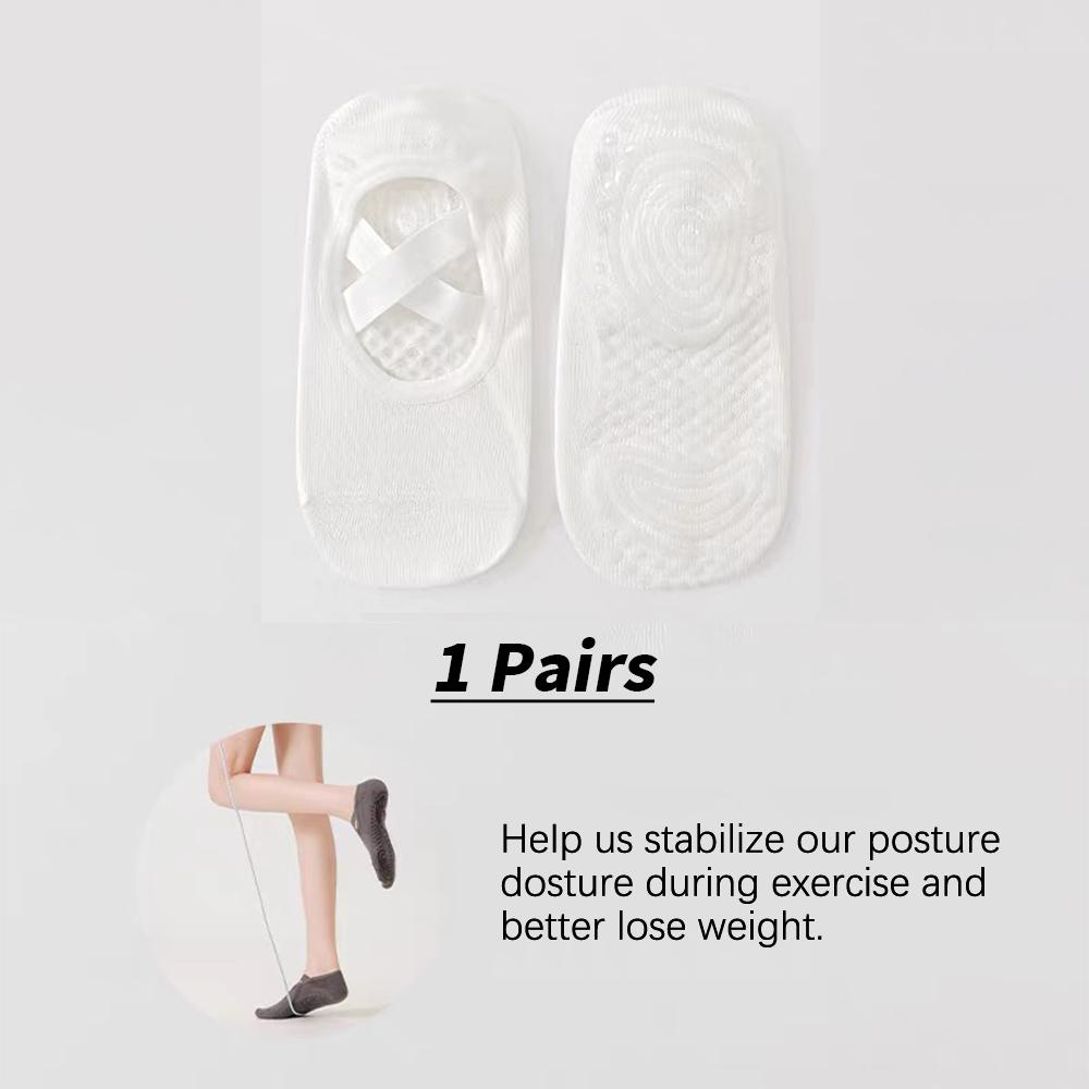 Professional Women Yoga Sock Silicone Anti-slip Ballet Pilates Socks Women Backless Breathable Bandage Yoga Sport Sock