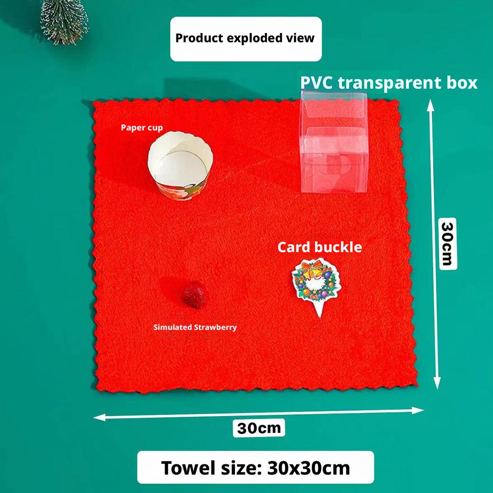 Unique Cake Shaped Coral Fleece Towel Sweet Cone Box,Christmas Eve New Year's Eve Company Event Gift Companion Gift