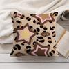Brown Leopard Print Design Cushion Cover Short Plush DoubleSided Printing Home Machine Washable in Warm Winter Pillow Cover