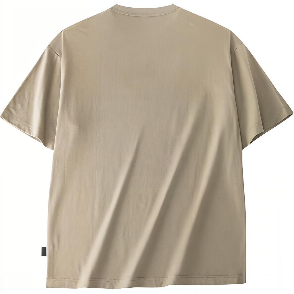 Anta Lifestyle Series Khaki Unisex Loose Short Sleeve T-Shirt with ANTA Logo Print 972428106-6