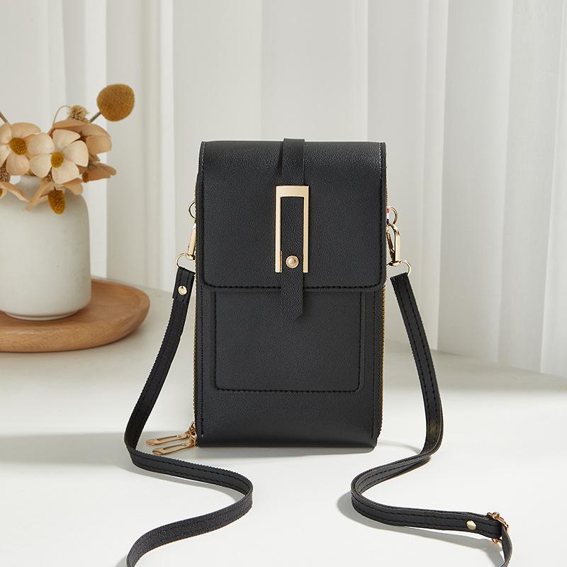 Women's bag new trend simple mobile phone bag crossbody solid color vertical wallet women's bag