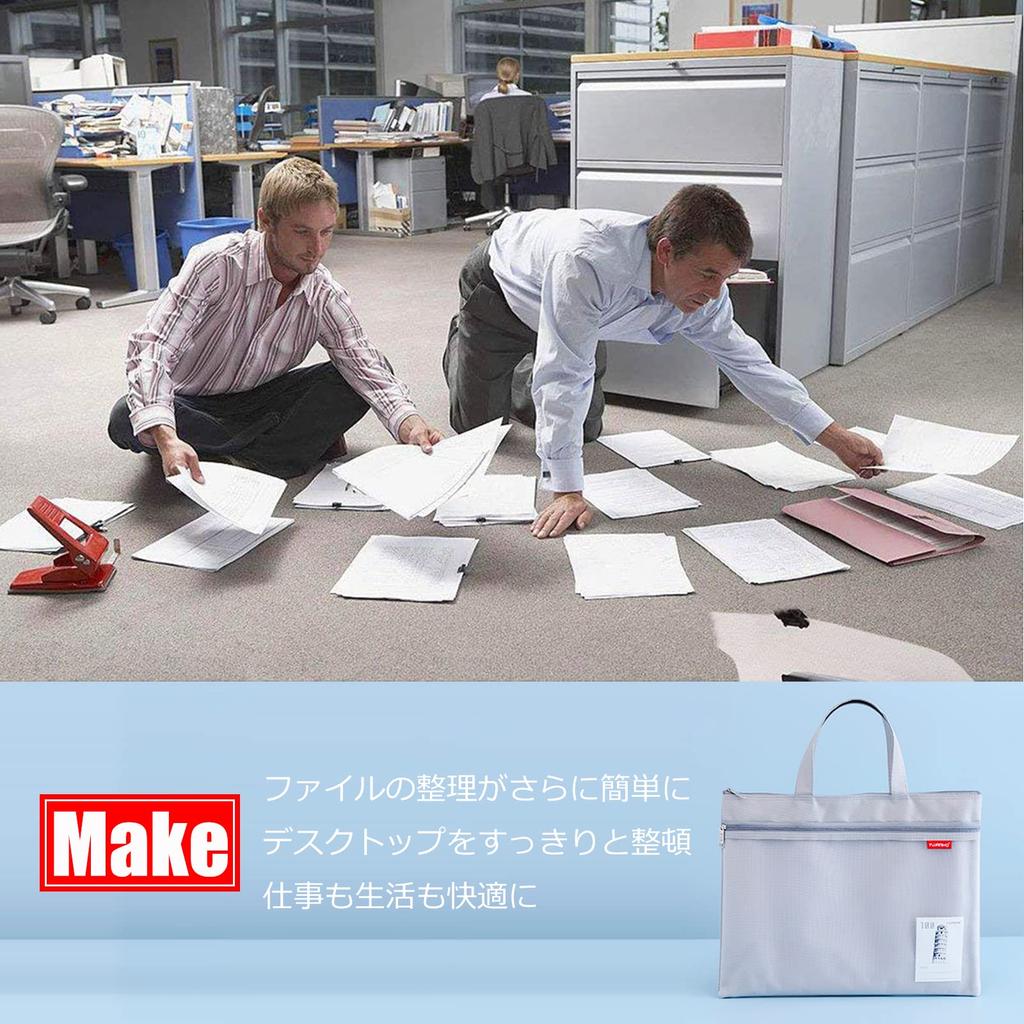 Zippered Document A4 with 2 File File Office Cross Stitch Travel Storage Nylon and PVC Pouch, Size, Water-Repellent, Handle, Pockets, Bag, Case,