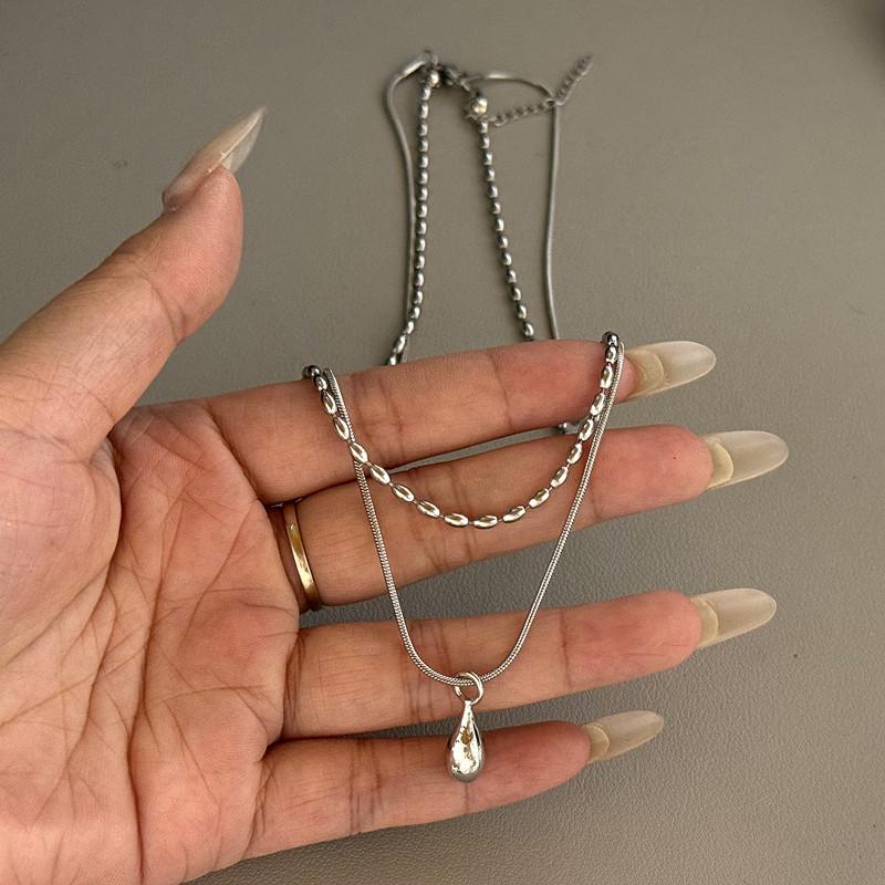 Stainless steel glass stone starfish heart-shaped hollow pendant necklace
