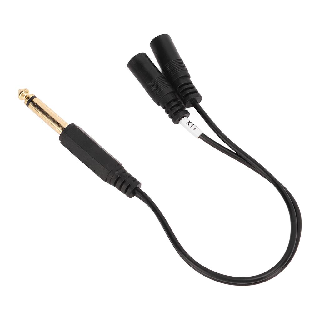 Doppel 18 Zoll Buchse auf 14 Zoll Stecker Y-Splitterkabel 6,35 mm Mono Stecker auf Dual 3,5 mm Buchse TRRS