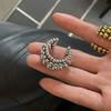 New Exaggeration Multilayer Bead Open Rings for Women Couples Creative Design Personality Hip Hop Fashion Party Jewelry Gifts