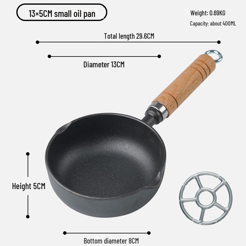 Compact Non-Stick Cast Iron Oil Pot with Pouring Spout