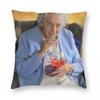 Old Woman Spritz Square Pillowcase Polyester Linen Velvet Creative Zip Decorative Sofa Seater Cushion Case