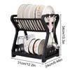 Storage Rack, Drain Rack, Bowl Rack, Kitchen Storage Rack, Double-Layer Dish Rack Storage Dish Drainer Dish Dryer Organizer Shel