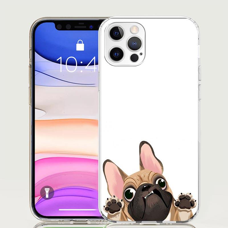 Pug Dog French Bulldog Case Phone Cover for Apple iphone 16 15 14 13 12 Mini 11 Pro Max 16E X XS XR 7 Plus 8 + SE 2020 Trend Fun