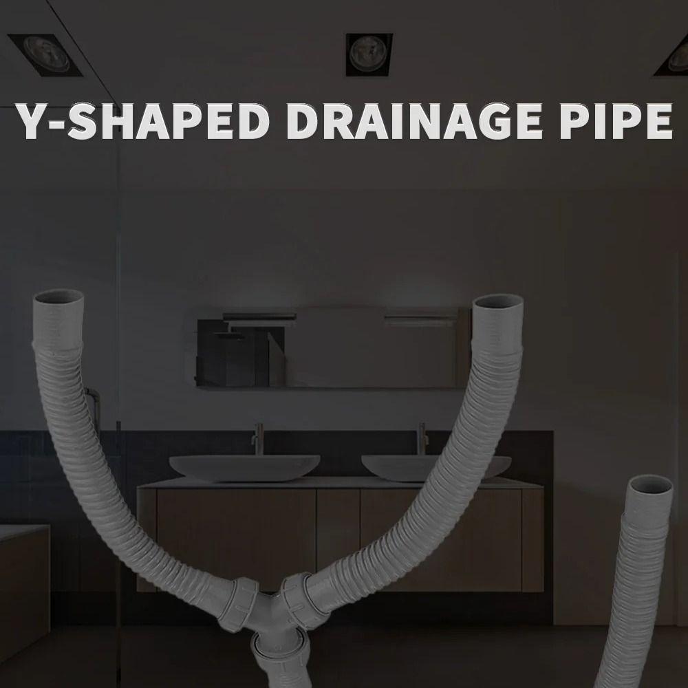 Abwasserablauf Y-Stück Doppelnut Abwasserrohr Verdickt Küchenspüle Auslaufrohr Waschbecken