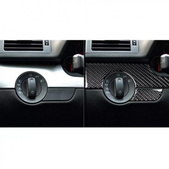 5pcs Carbon Fiber Interior Dashboard Panel Cover Trim For A4 S4 B7 05-08