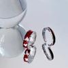 Y2K Red Drip Oil Adjustable Ring Women Men Irregular Geometry Punk Vintage Rings Set for Couple Girls Fashion Jewelry Gifts