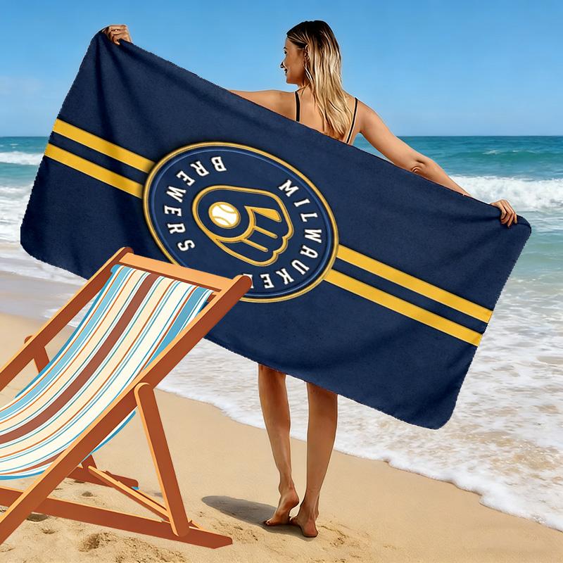 Milwaukee Brewers Print Strandtuch, Großes Weiches Schnelltrocknendes Handtuch für Strand Camping Schwimmen