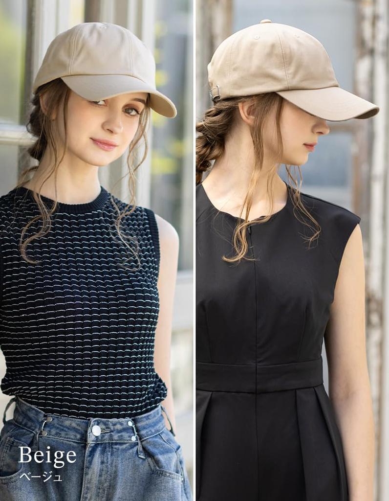 Large Size Deep Cap for Cool To the UV Adjustable All CAP [Loo&c] Hat, Women, Touch, Protection, 100% Cotton, Size, Seasons, [L (60-63cm) - Beige]