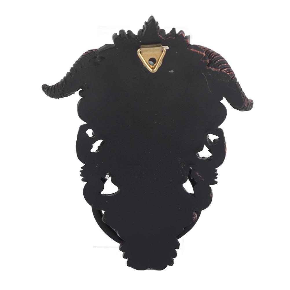 Gothic Horned God Skull Door Knocker Heavy Metal Wall Decor 13.5cm