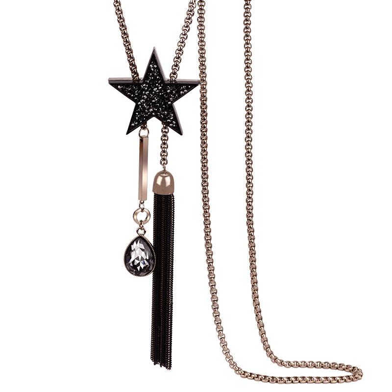 Star Sweater Chain Long Autumn And Winter Atmosphere High-End Accessories Necklace Personality Douyin Same Clothes Accessories