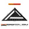 12-inch Aluminum Alloy Black Metric/Imperial Triangle Ruler - 90°/45° Right Angle, 7-inch Woodworking Triangle Plate