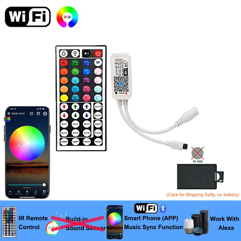 

Wifi Rgb Lighting Controller 4Pin RGB LED Lights Controller Smart Controler 44key RGB Led Controller Magic Home Color Changing 44