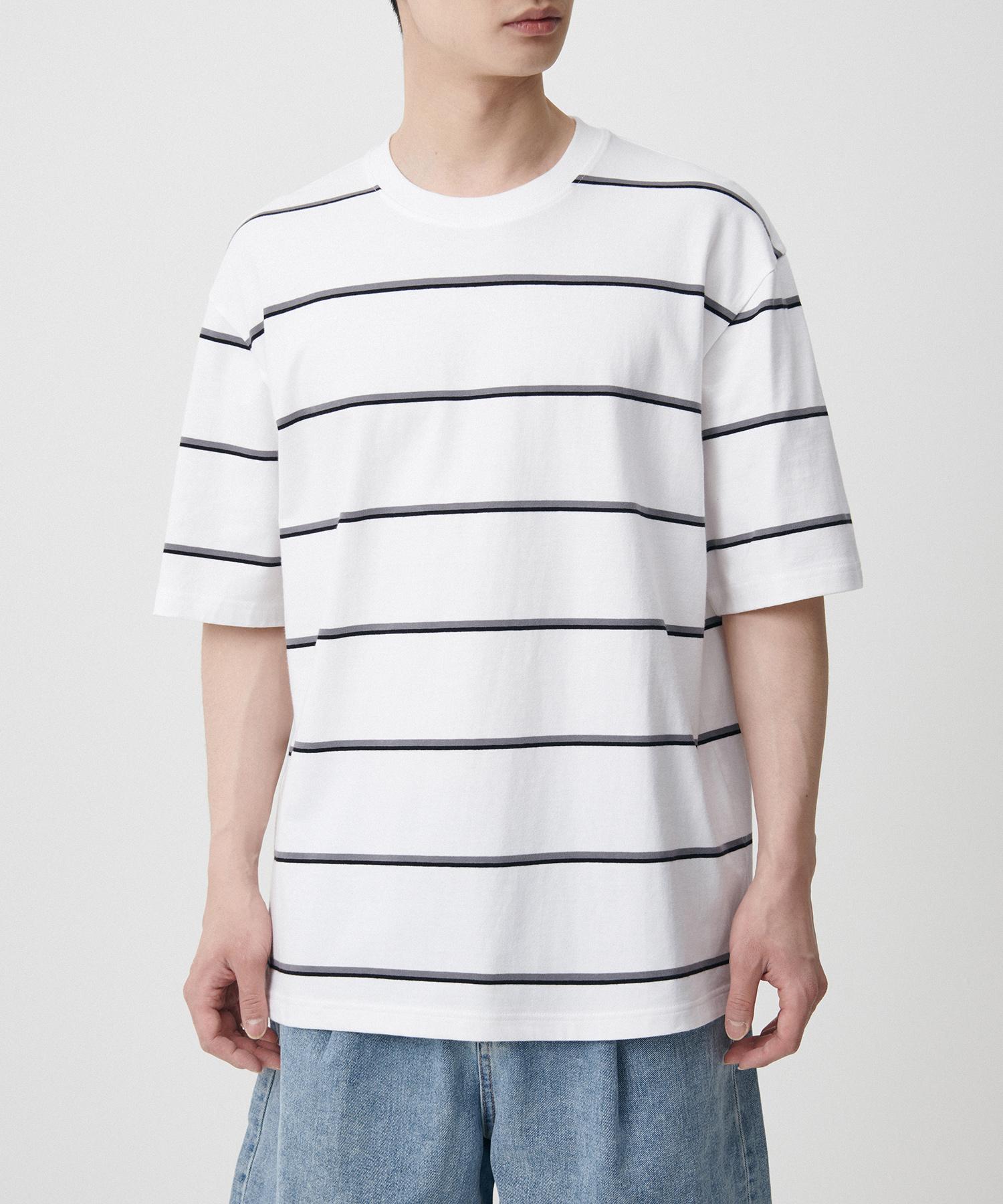 Musinsa Standard Multi-Stripe Relaxed T-Shirt 2 [White] White/L