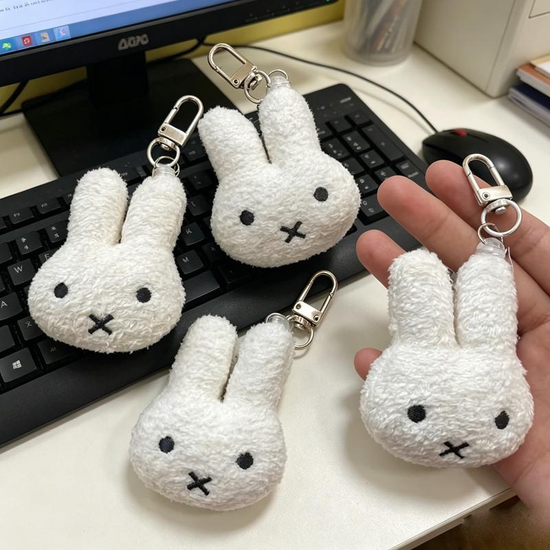 New Miffy Keychain High Color Value Cartoon Doll Rabbit Shape Creative Men's and Women's Cute Car Schoolbag Pendant Decoration