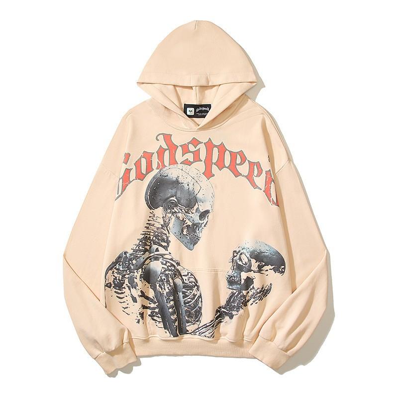 Godspeed 2025 Fall Winter Cotton Hoodie Streetwear Oversized Graphic Print Sweatshirt Men