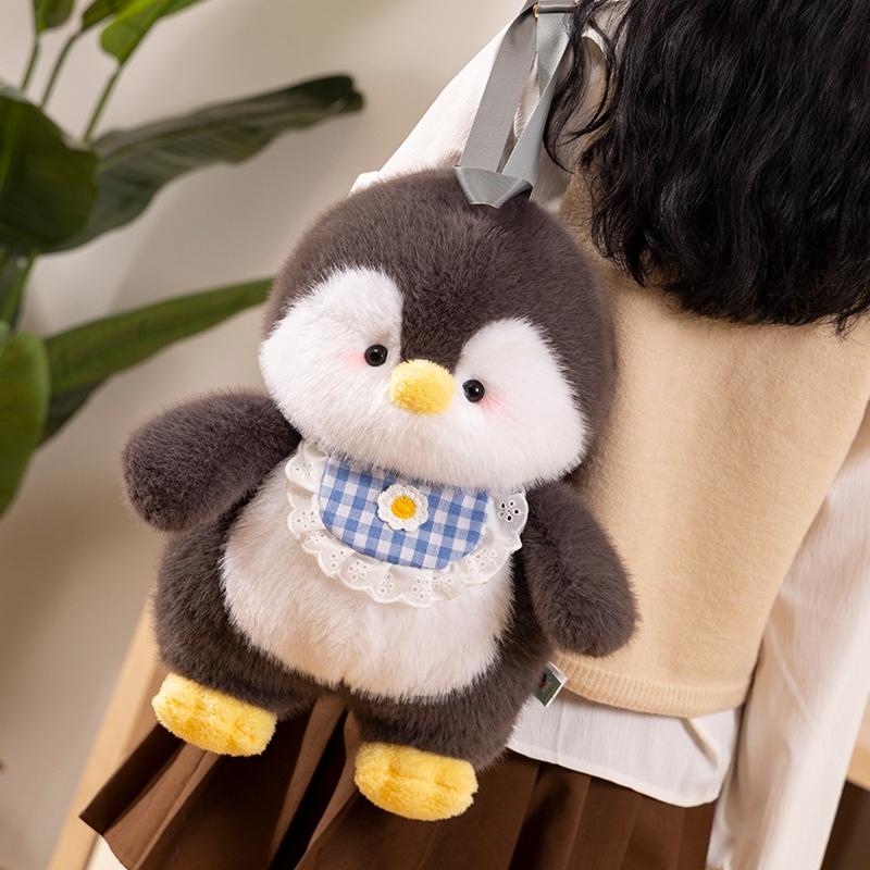 Cute Plush Penguin Backpacks Women Cartoon Fun Shoulder Bag Plush Fashion Kawaii Animal Penguin Backpack