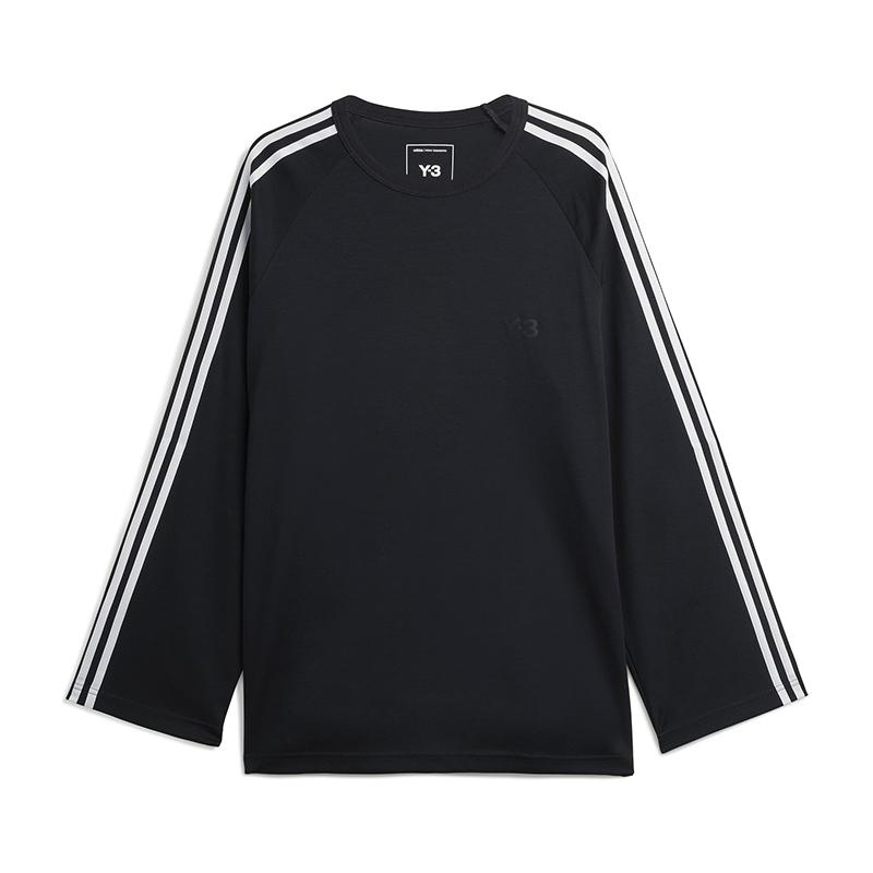 

Y-3 Модная повседневная футболка с полосками, цветным блоком, рукавами реглан, длинными рукавами и круглым вырезом, свободного кроя, мужские топы 53-JW7351 L