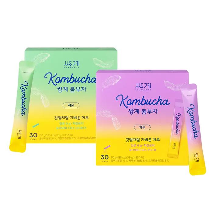 Ssanggye Kombucha 30 Sticks 2 Types to Choose (Lemon Flavor/Plum Flavor)