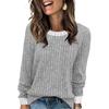 Women's Fashionable Long-sleeved Pullover Solid-color Top