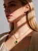Chic Natural Malachite Texture Necklace for Women Gold Color Stainless Steel Link Chain Necklaces Charm Jewelry Party Gift