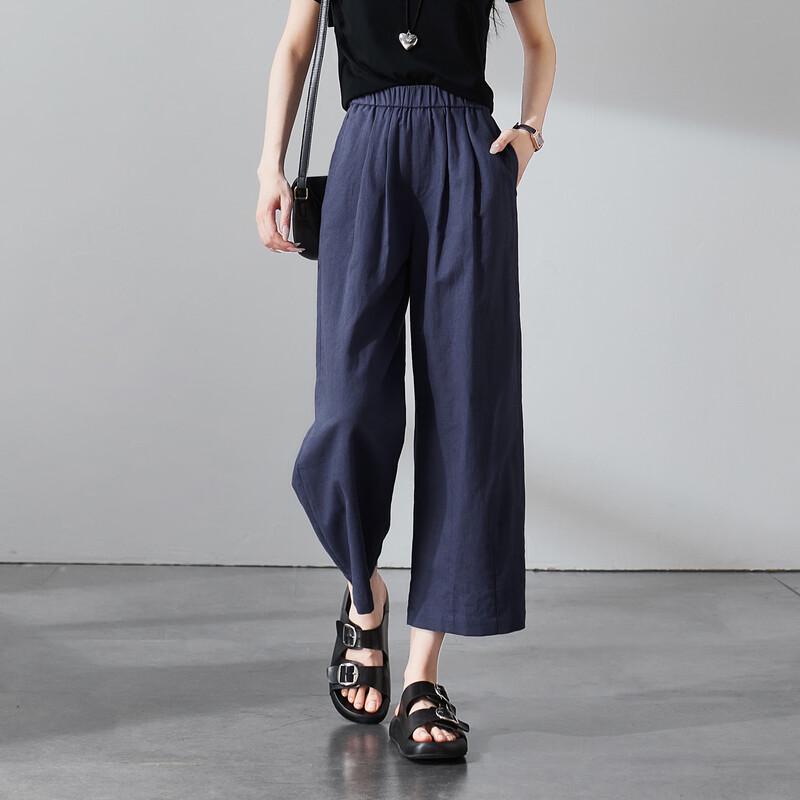 SOFSIL Women s Relaxed Cotton-Linen Cropped Wide-Leg Pants 29