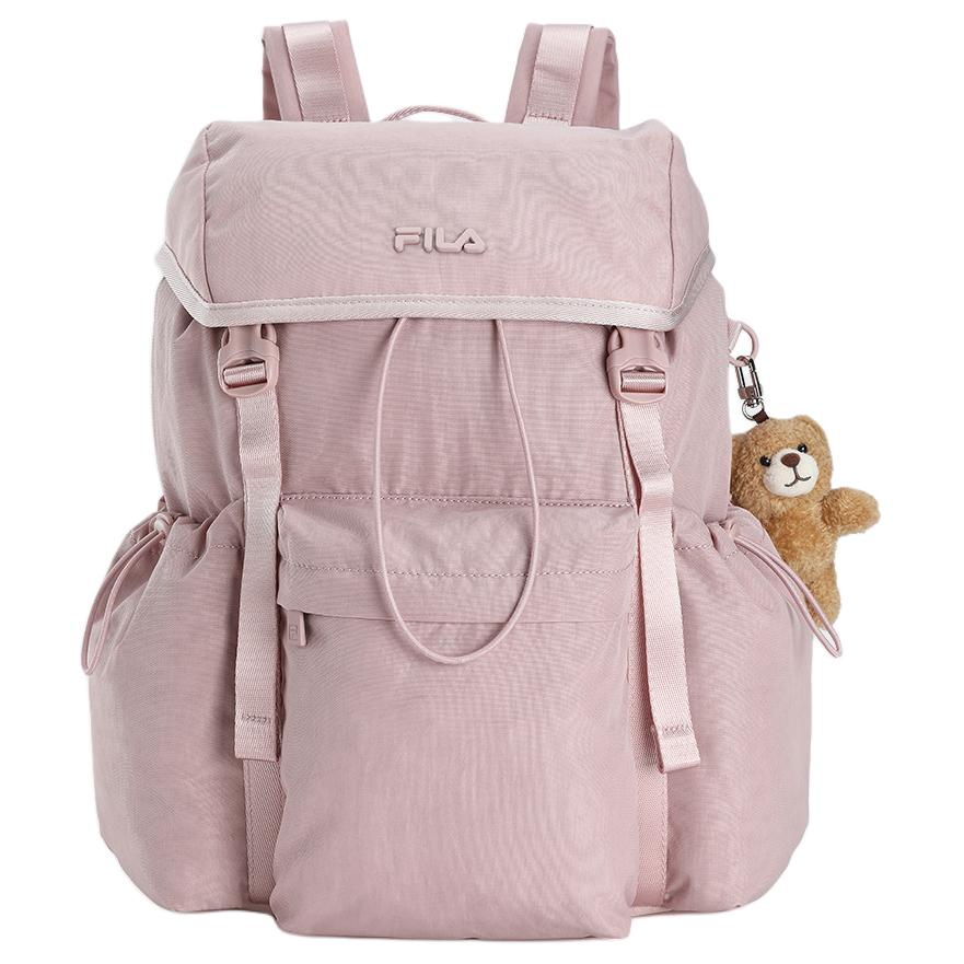 FILA Original Simple Fashion Versatile Logo Buckle Closure Fabric Backpack Unisex backpack Light-Purple Red F13U529134FPK Light Purple Red