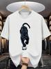 Unisexs Round Neck T Shirt Fierce Black Panther Animal Graphic Print Soft Cotton Short Sleeve Hip Hop Urban Street Daily Casual Top