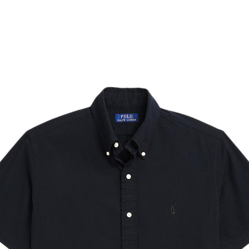 Polo Ralph Lauren Solid Color Pony Embroidered Loose Fit Short Sleeve Shirt Men Shirts Black MNPOWOV1N820745-001