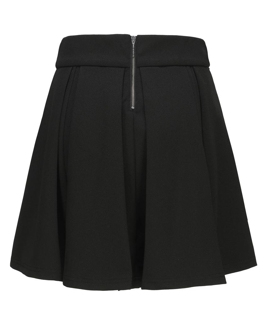 I Parka Black Spiral Pleated Skirt