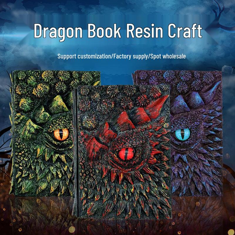 Independent Site Resin Animated Devil's Eye Dragon Book Ornament