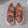 Large Size Muffin Platform Single Shoes Women's New Flat Bottom Round Head Bow Sequins One Pedal Lazy Shoes