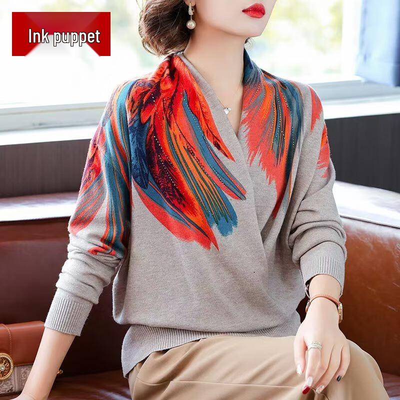 

Women s V-Neck Knitted Cardigan Sweater 4XL