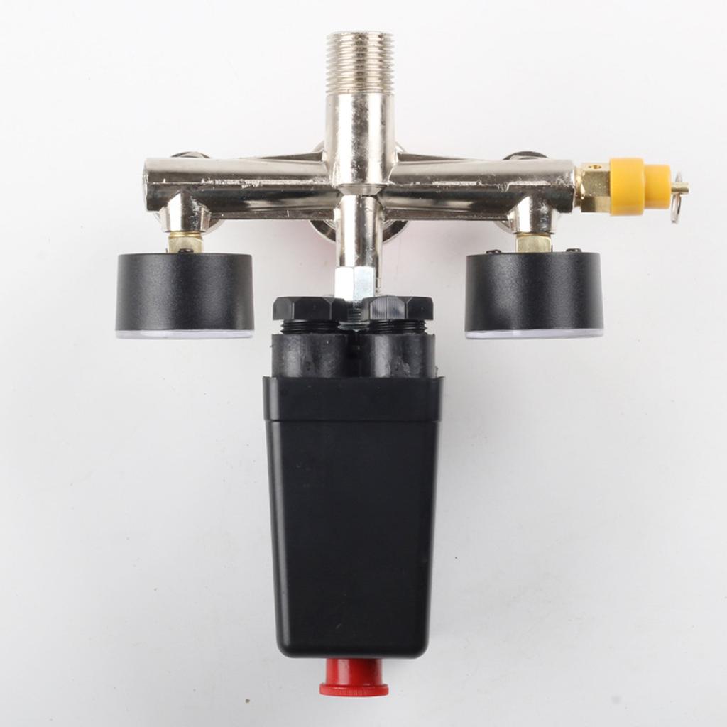 Pressure Valves Switchs Manifold Relief Regulator Gauge 90-125psi 220V Bracket