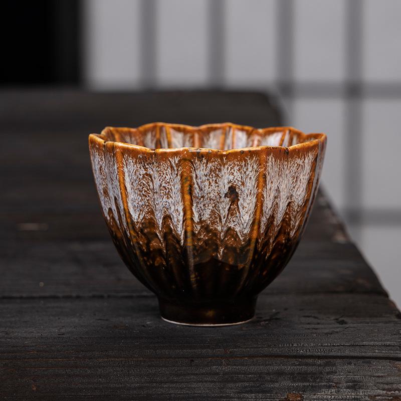 Japanese-style Kiln Change Ceramic Teacup Creative Master Teacup Retro Single Cup Household Kung Fu Tea Set Teaware Utensils