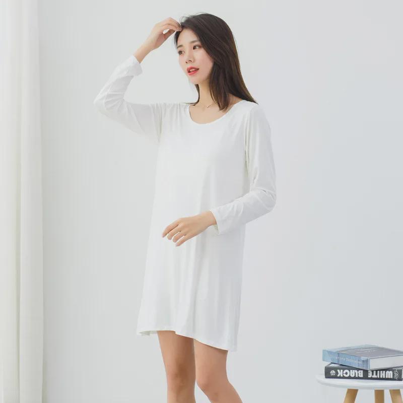 Camicia da notte da donna a maniche lunghe in modal – Ampia, sottile e perfetta per pigiami primaverili ed estivi