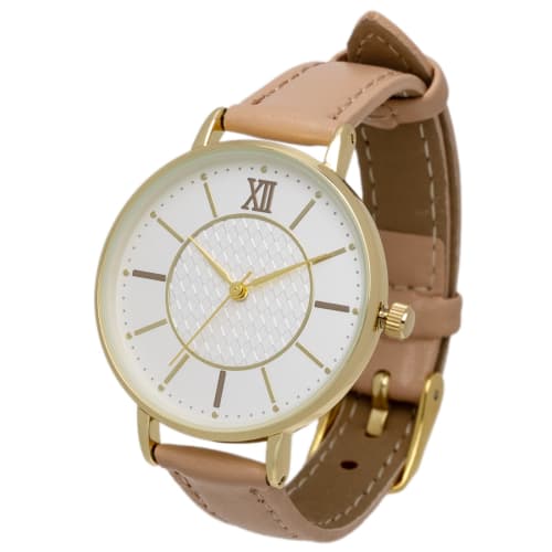 

Fieldwork Women s Analog Watch with Leather Strap, Lightweight, Pink, Slant ASS180-2