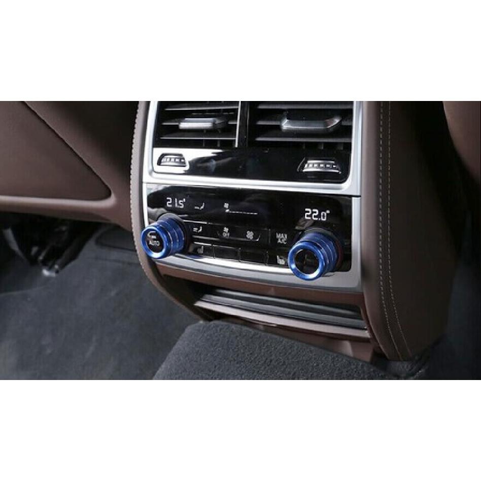 Fit For BMW 5 Series G30 2018-  Blue Aluminum Rear Ac Knob Cover Trim