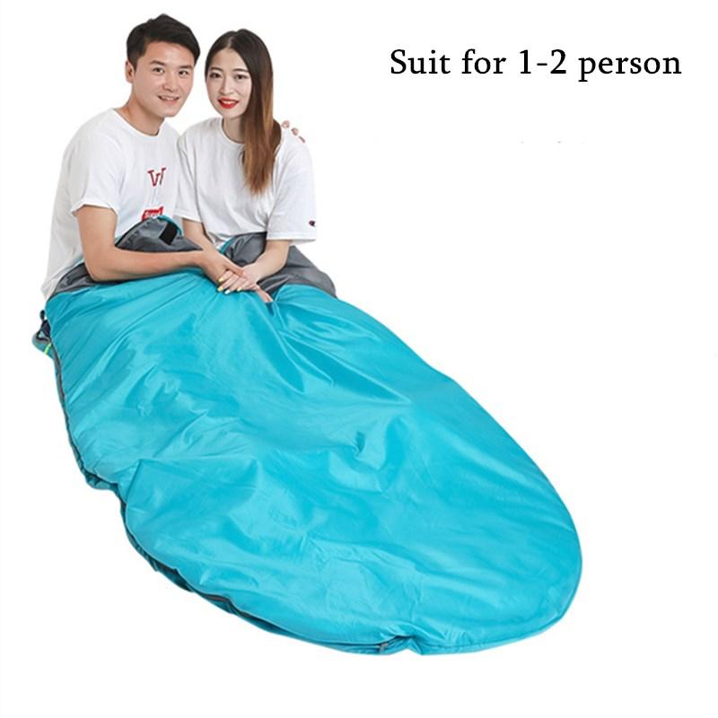 

1-2-местный спальный мешок для взрослых, портативный, для кемпинга, путешествий, толстый, водонепроницаемый, теплый, хлопковый спальный мешок, большой размер, на все сезоны